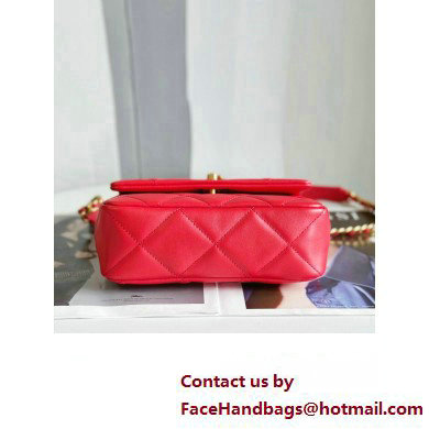 Chanel Lambskin  &  Gold-Tone Metal Badges Mini Flap Bag AS4274 Red 2023